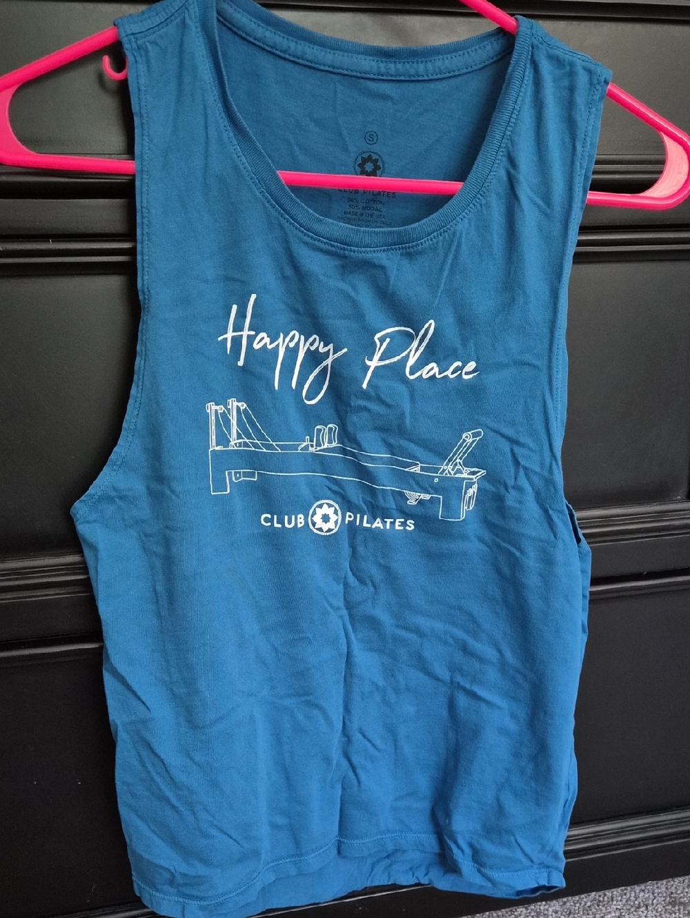 Club Pilates Wms Teal 'Happy Place' Tank Top